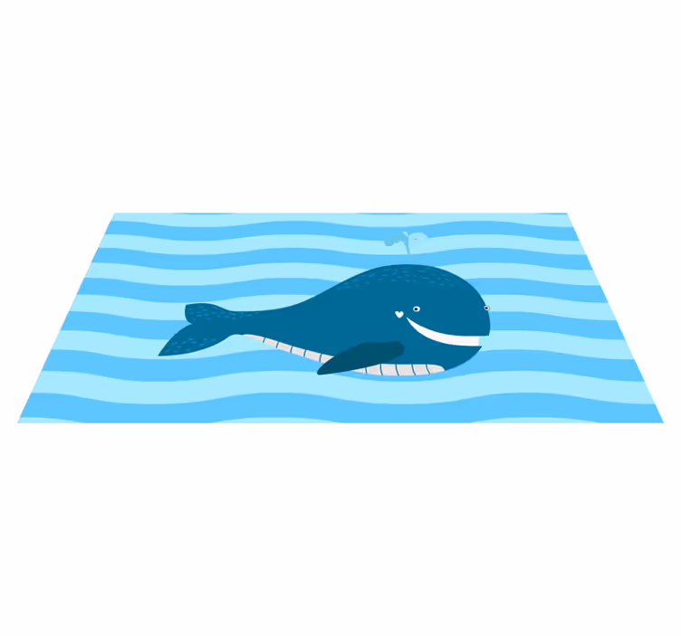 Lachende walvisillustratie vinyl tapijt kind - TenStickers