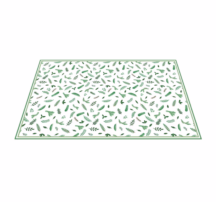 Groen botanisch patroon vinyl tapijt  - TenStickers