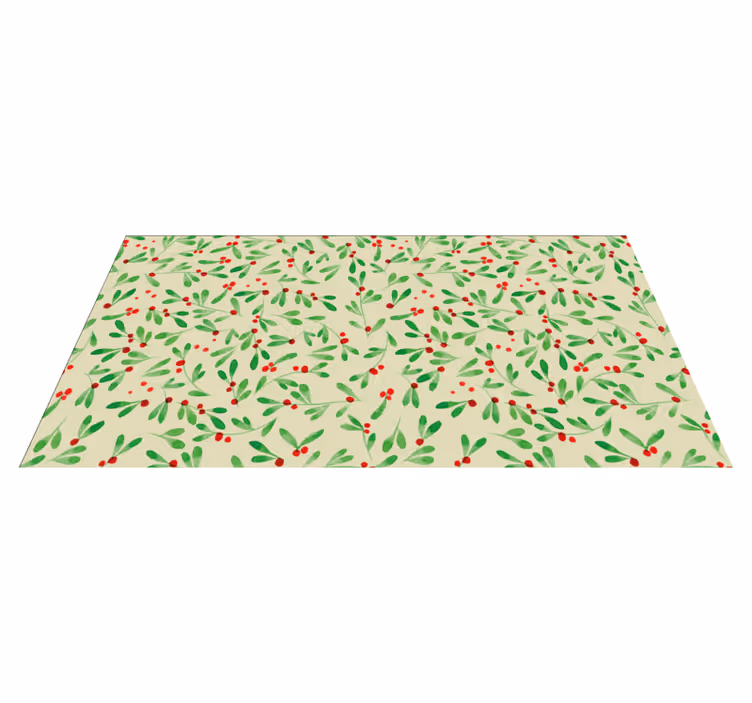 Vakantie bessenpatroon vinyl tapijt kerstmis - TenStickers