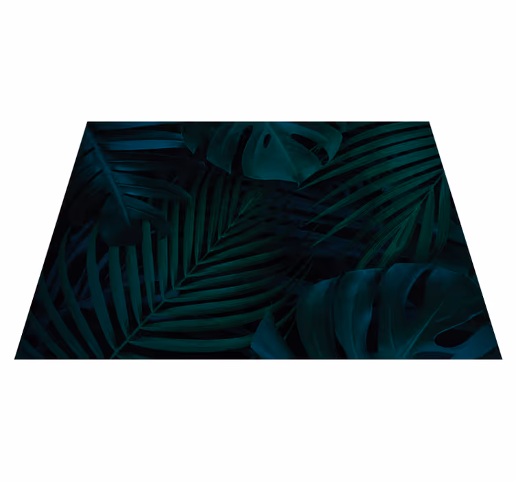 Tropisch gebladerte vinyl tapijt bloemen en planten - TenStickers