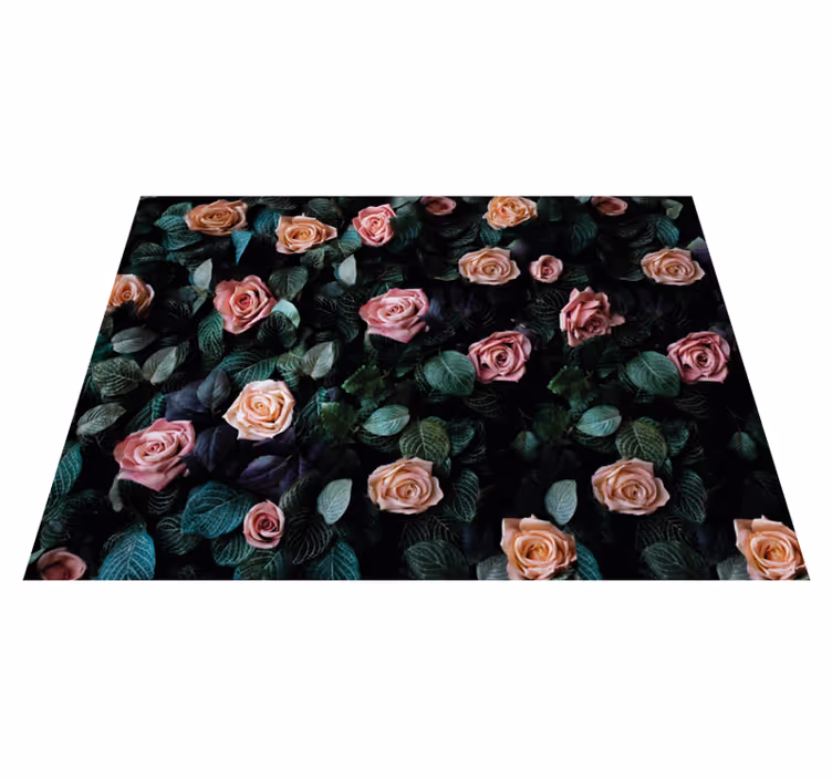 Botanische bloemen vinyl tapijt - TenStickers