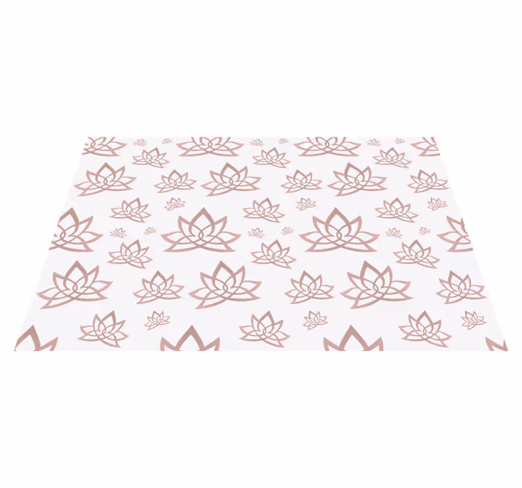 Lotus symmetrie patroon vinyl tapijt bloemen en planten - TenStickers