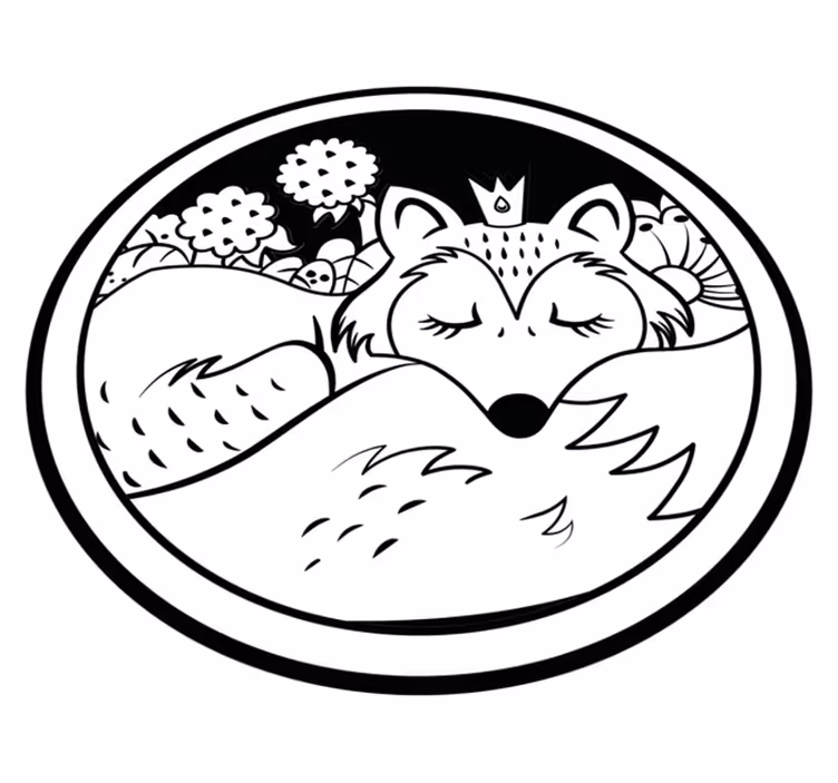 Slapende vossencirkel vinyl tapijt - TenStickers