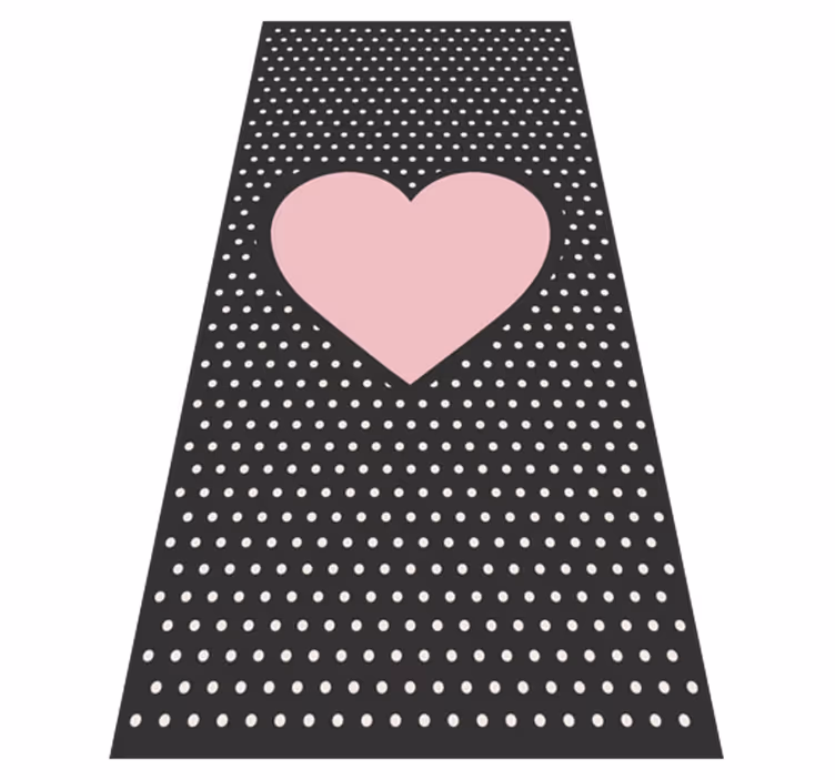 Polka stippen met hart vinyl tapijt  - TenStickers