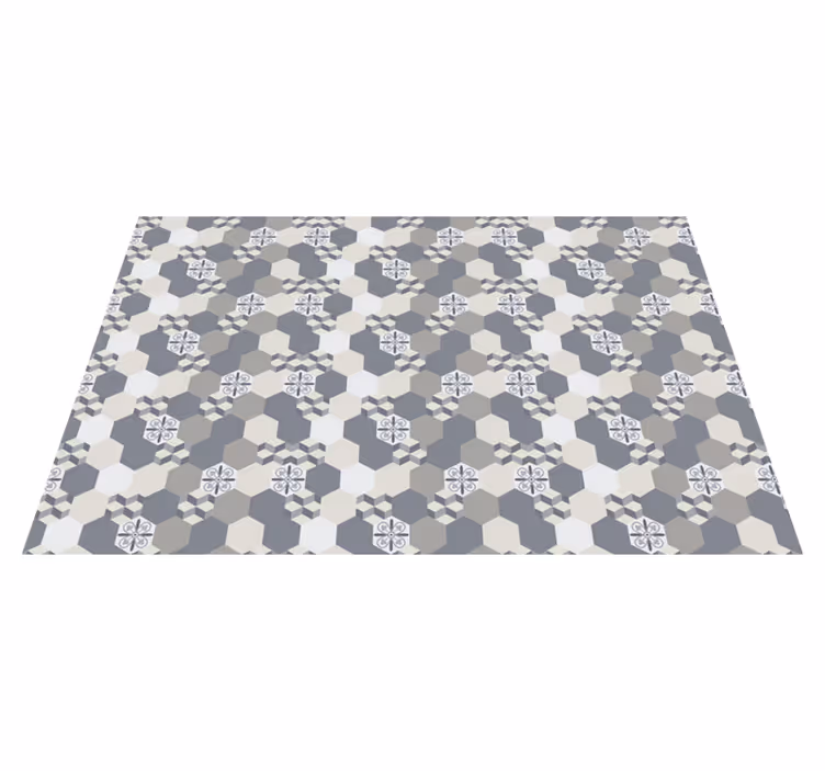 Geometrische zeshoeken patroon vinyl tapijt  - TenStickers