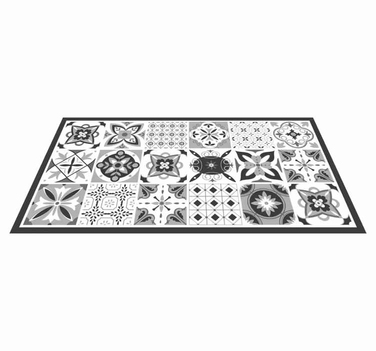 Tegelensemble met patroon vinyl tapijt tegels - TenStickers
