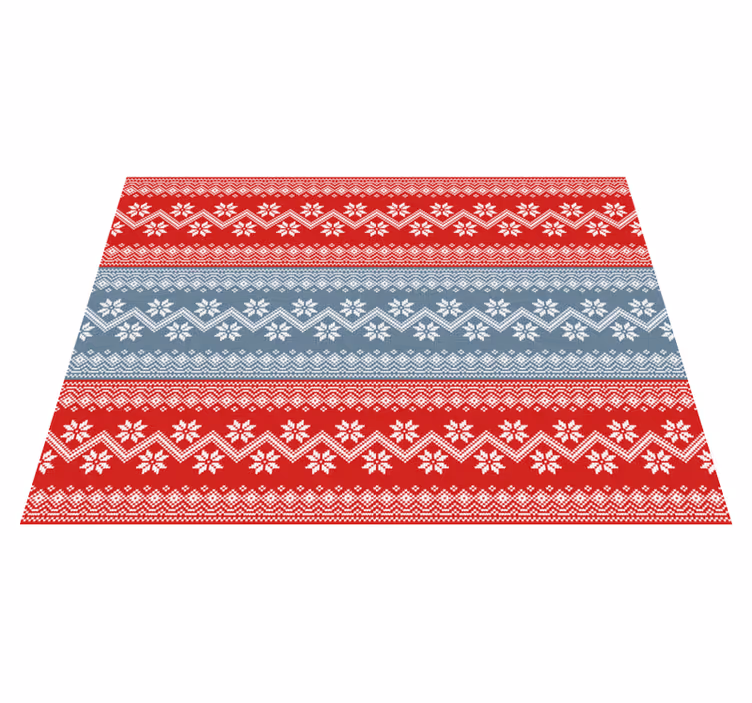 Feestelijk scandinavisch patroon vinyl tapijt kerstmis - TenStickers