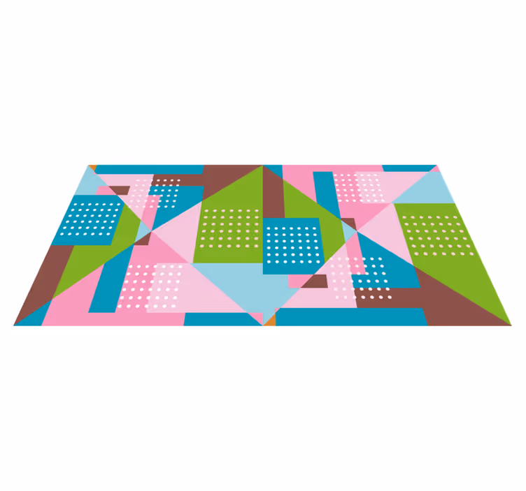Geometrische vormenfusie vinyl tapijt geometrisch - TenStickers