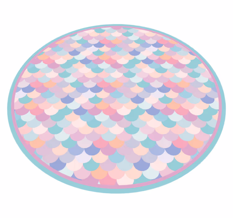Zeemeermin schaalpatroon vinyl tapijt strepen - TenStickers