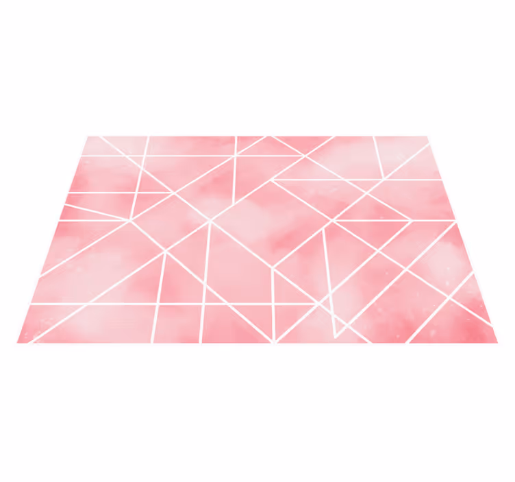Geometrisch roze patroon vinyl tapijt geometrisch - TenStickers