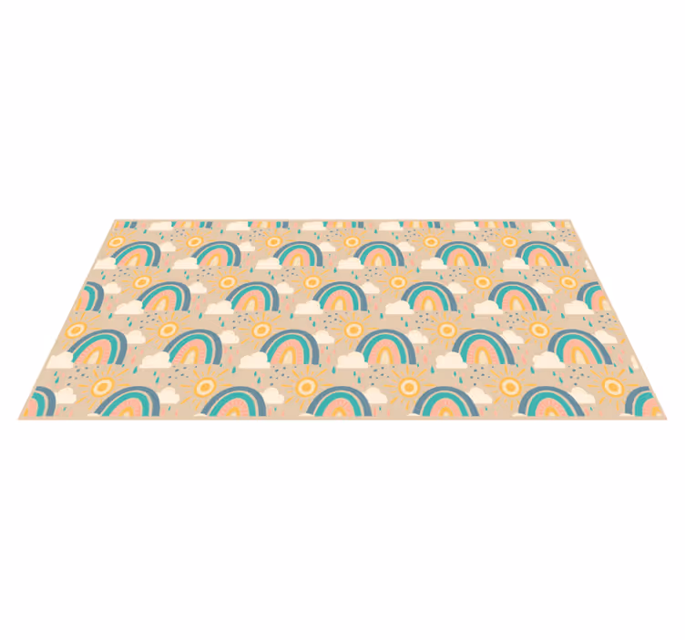 Vrolijk regenboogpatroon vinyl tapijt kind - TenStickers