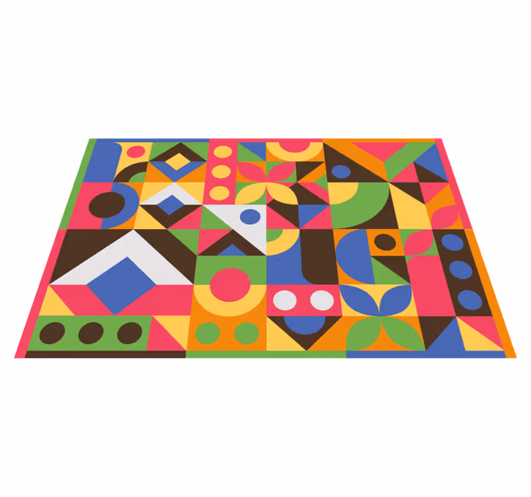 Geometrische vormen spatten vinyl tapijt geometrisch - TenStickers