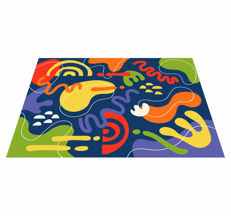 Abstracte kleurrijke vormen vinyl tapijt geometrisch - TenStickers