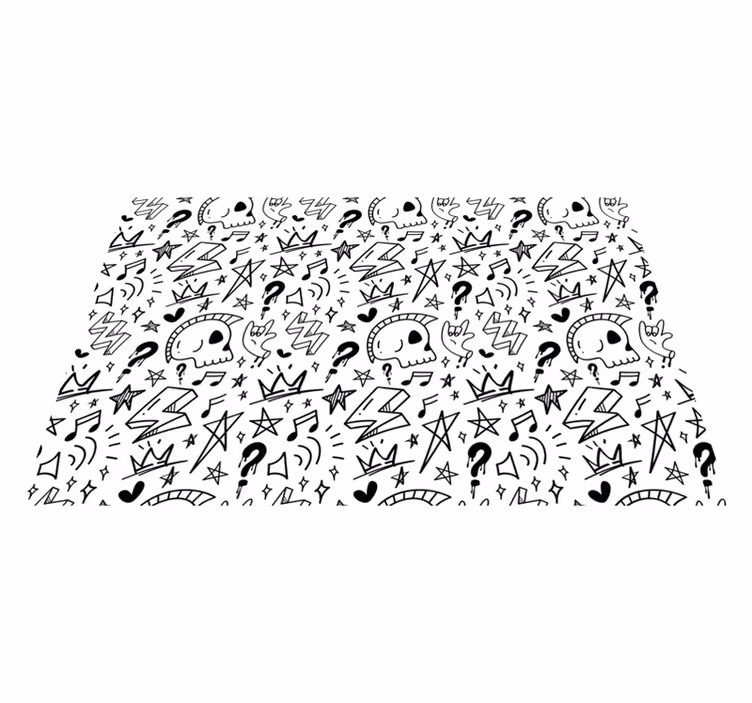 Eclectische tienerpatronen vinyl tapijt tiener - TenStickers