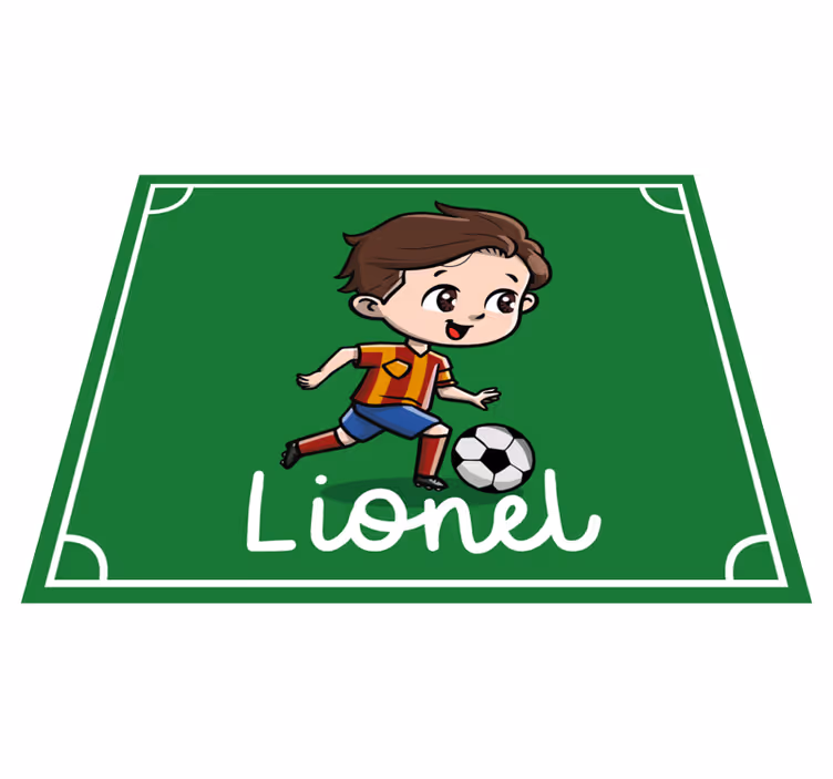 Aanpasbaar voetbal vinyl tapijt met naam - TenStickers