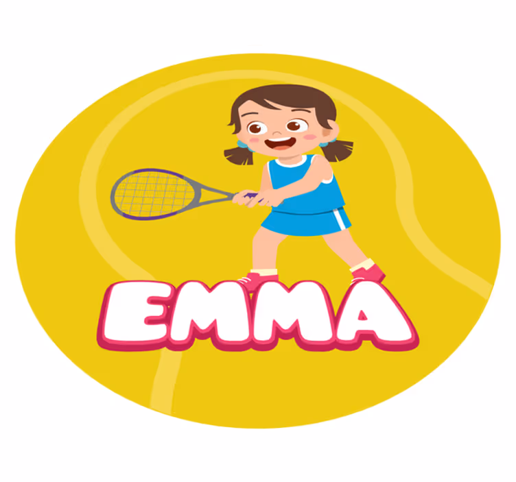 Gepersonaliseerd tennis vinyl tapijt met naam - TenStickers