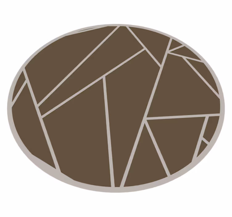 Geometrische patrooncirkel vinyl tapijt bruin - TenStickers