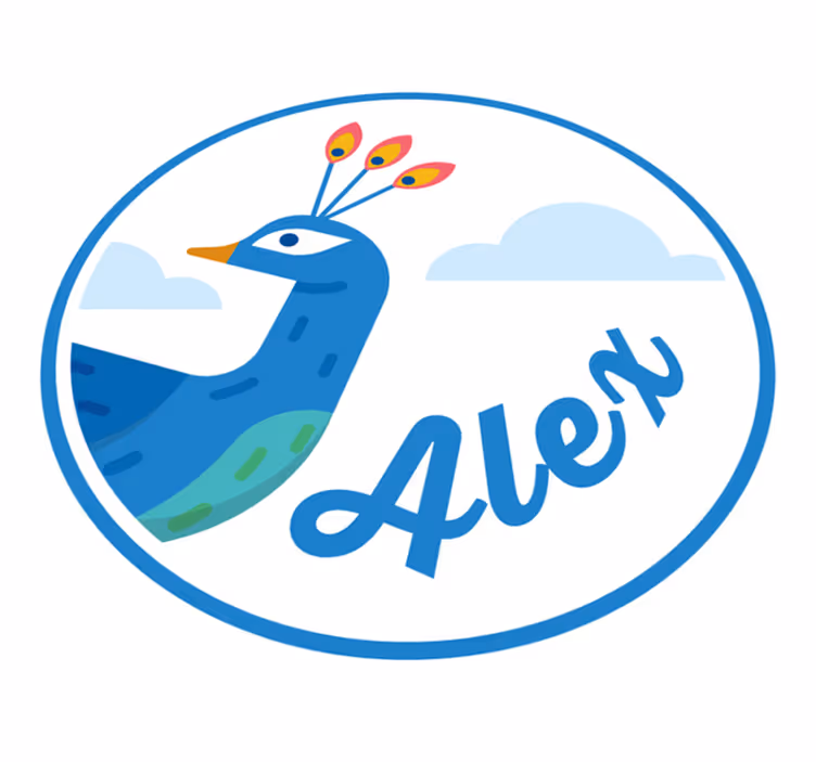 Aanpasbare pauw vinyl tapijt met naam - TenStickers
