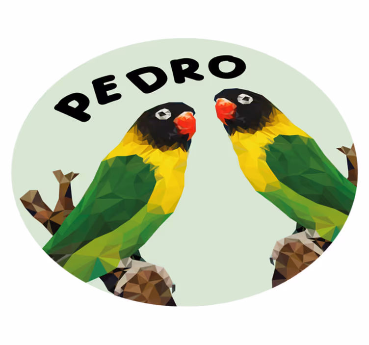 Aanpasbare tortelduifjes vinyl tapijt met naam - TenStickers