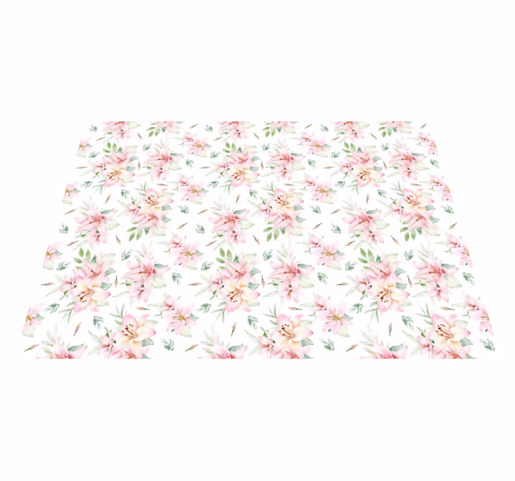 Bloemige bloesem elegantie vinyl tapijt bloemen en planten - TenStickers