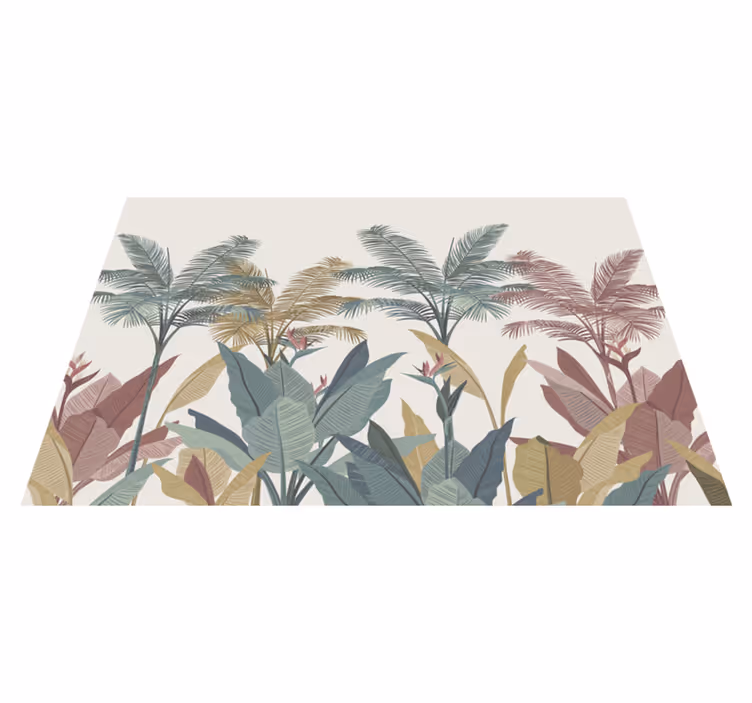Tropisch plantenpalet vinyl tapijt natuur - TenStickers