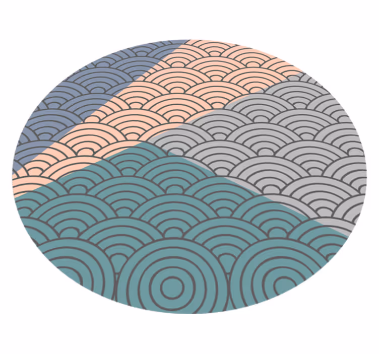 Geschulpte golvenpatroon vinyl tapijt geometrisch - TenStickers