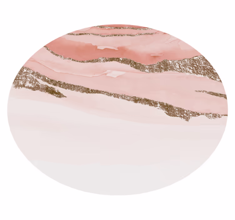 Roze marmeren ontwerp vinyl vloerkleed rond - TenStickers
