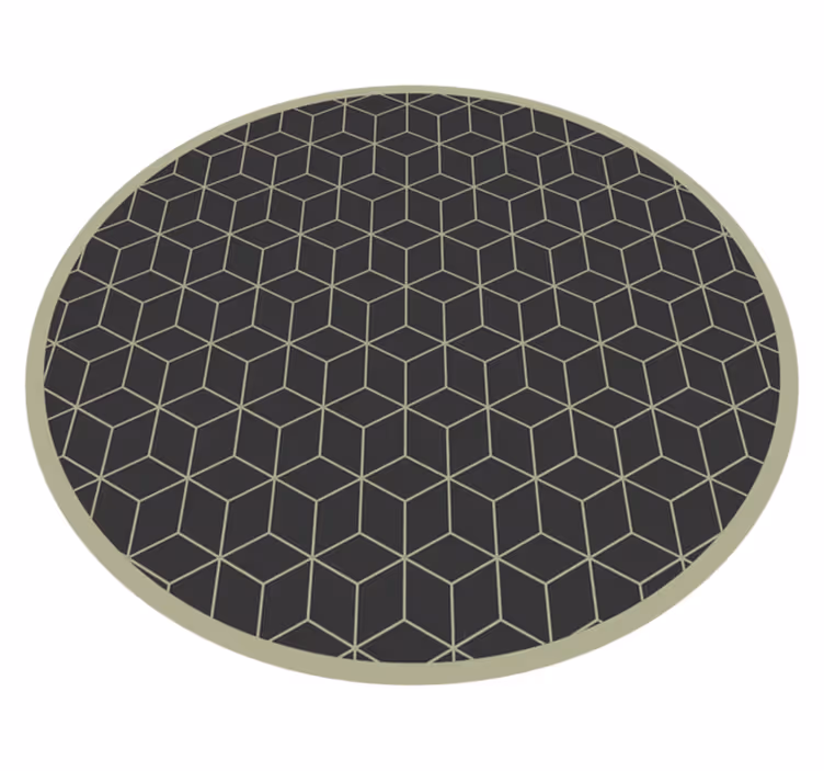 Cirkelvormig accent geometrisch patroon vinyl tapijt - TenStickers