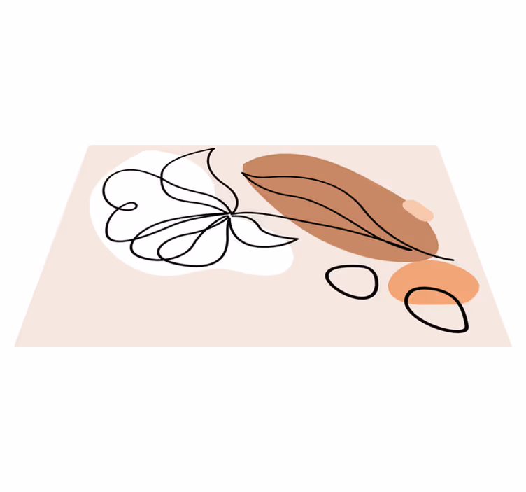 Abstract bloemmotief vinyl tapijt bloemen en planten - TenStickers