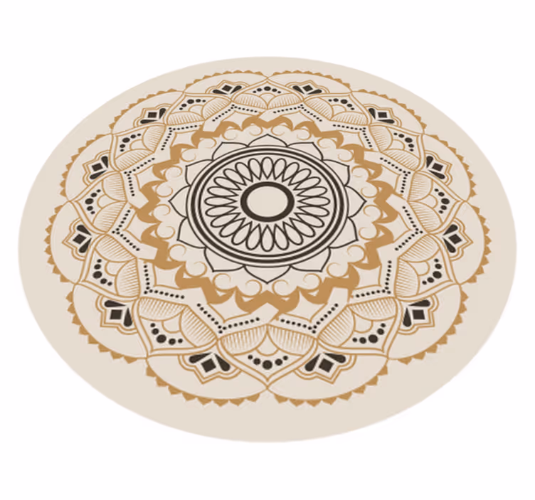 Beige mandala ontwerp vinyl vloerkleed  - TenStickers