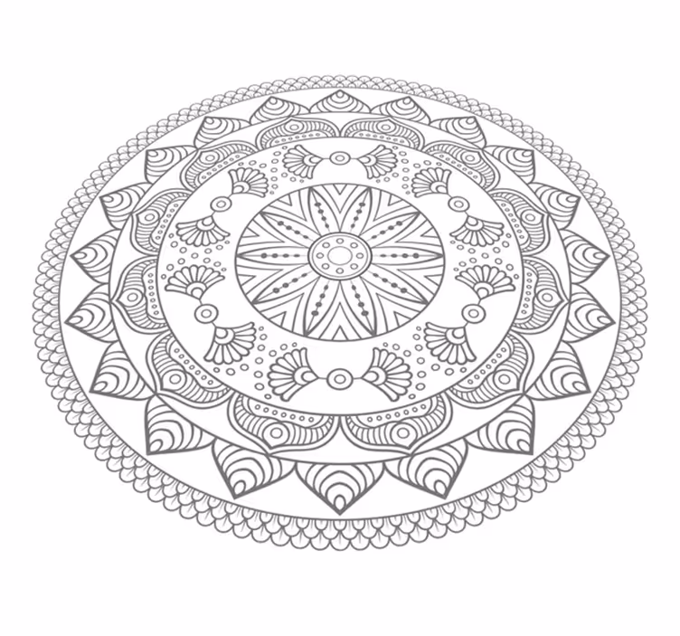 Cirkelvormig mandalapatroon vinyl tapijt mandala - TenStickers