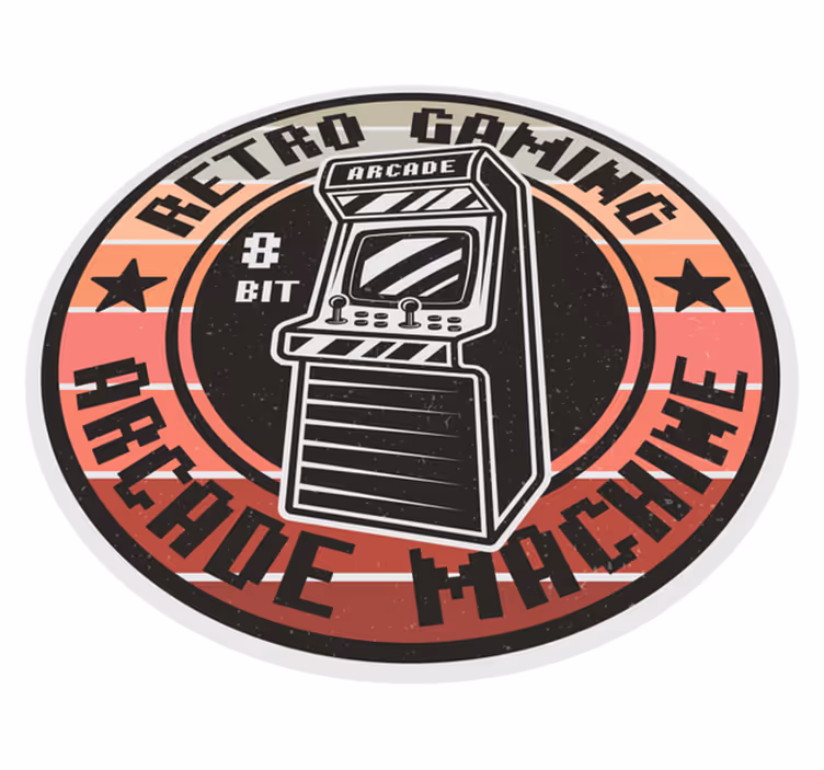 Retro Arcade game cirkel Jeugd vinyl vloerkleed - TenStickers