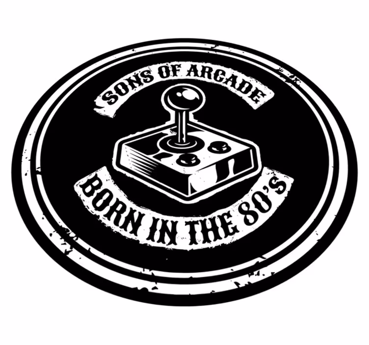 Arcade Nostalgia Geboren in de jaren 80 tekst vinyl tapijt - TenStickers