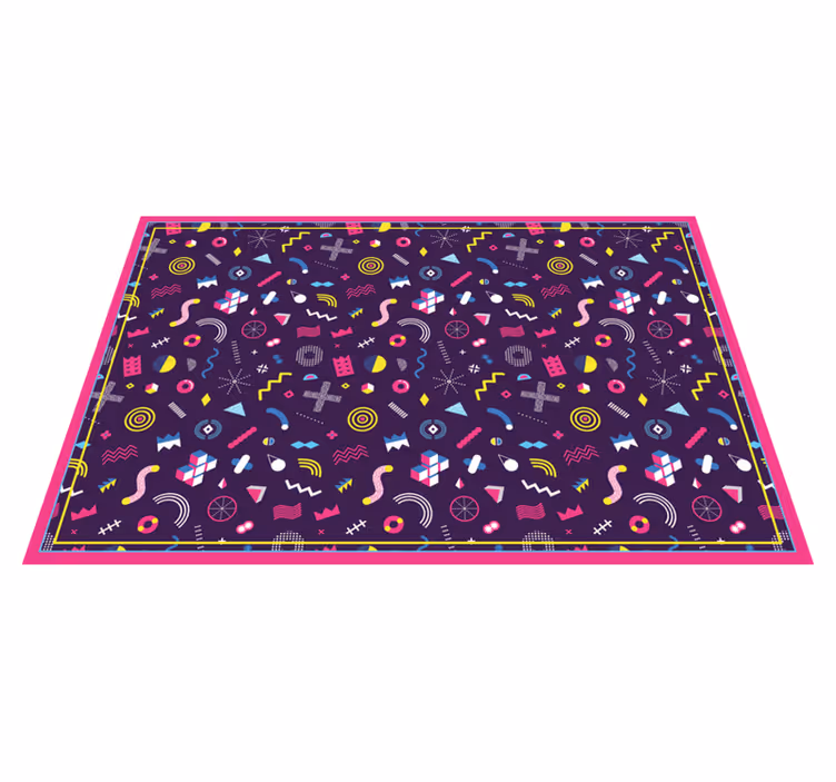 Kleurrijke geometrische vormen vinyl vloerkleed - TenStickers