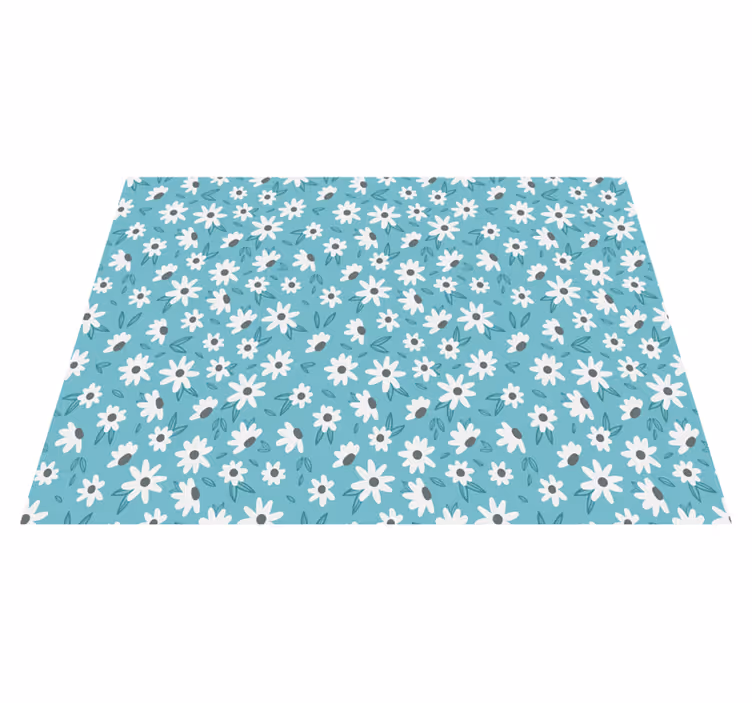 Decor met bloemmotief vinyl tapijt bloemen en planten - TenStickers