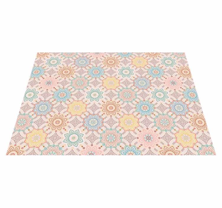 Geometrisch pastel Mandala Patroon Vinyl vloerkleed - TenStickers