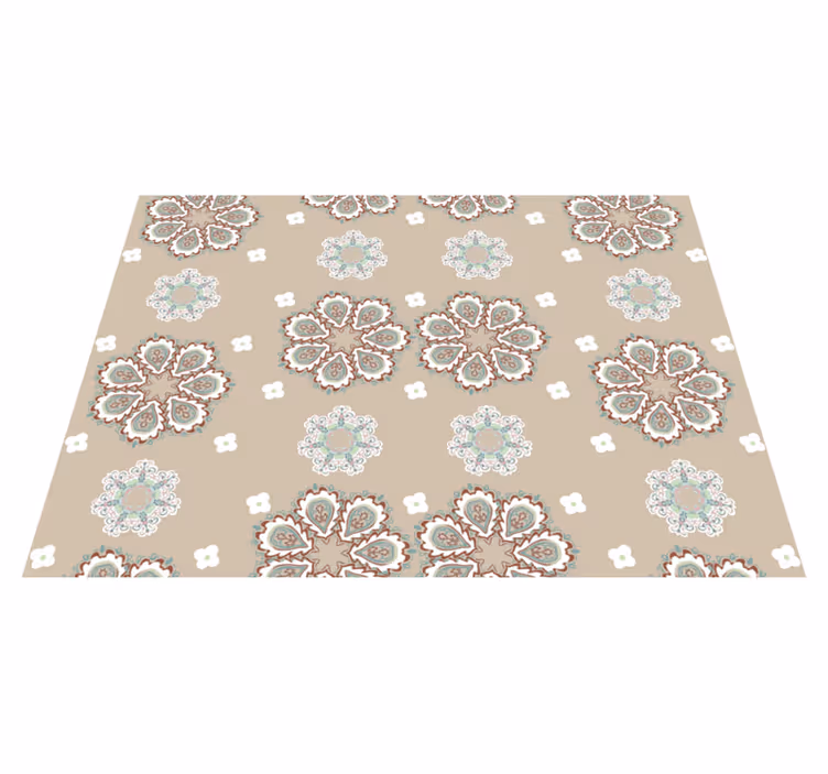 Mozaïek bloemen vinyl tapijt - TenStickers