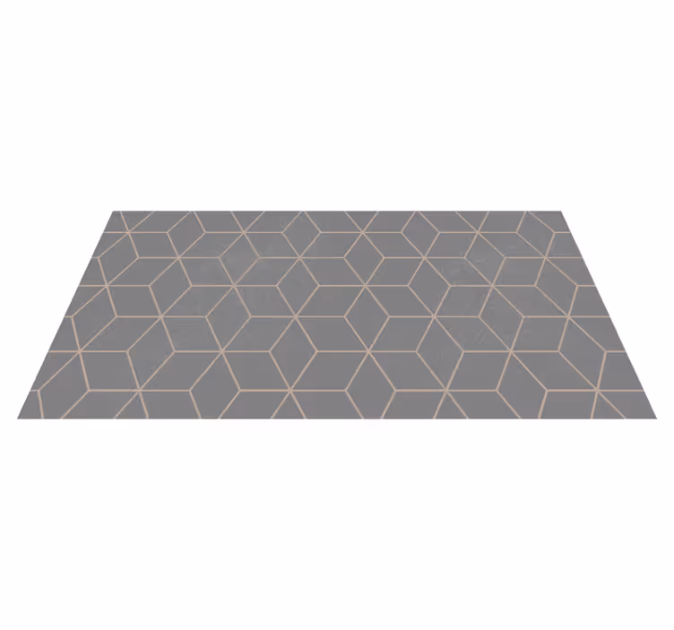 Geometrisch Grijs Hexagoon Patroon vinyl vloerkleed - TenStickers