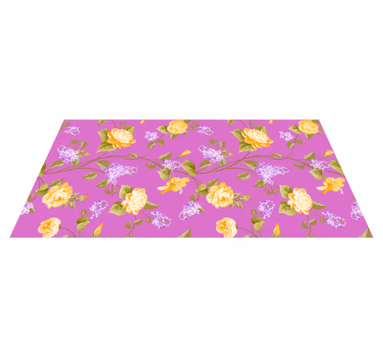 Bloemen bloesem patroon vinyl tapijt - TenStickers