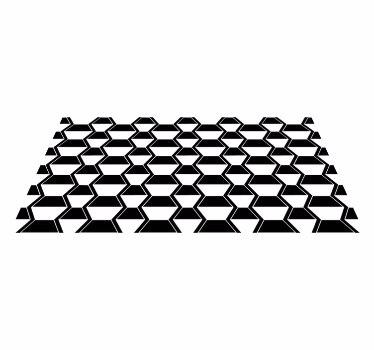 Geometrisch Zwart Wit Patroon vinyl vloerkleed - TenStickers