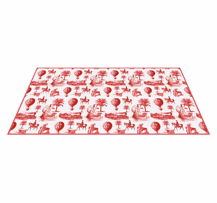 Jouy kunst stijl illustraties antiek vinyl vloerkleed - TenStickers