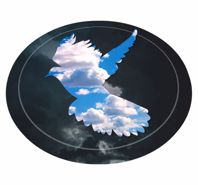 Vinyl tapijt duif met wolken - TenStickers