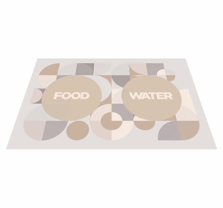 Vinyl tapijt dieren water en voer voor honden - TenStickers