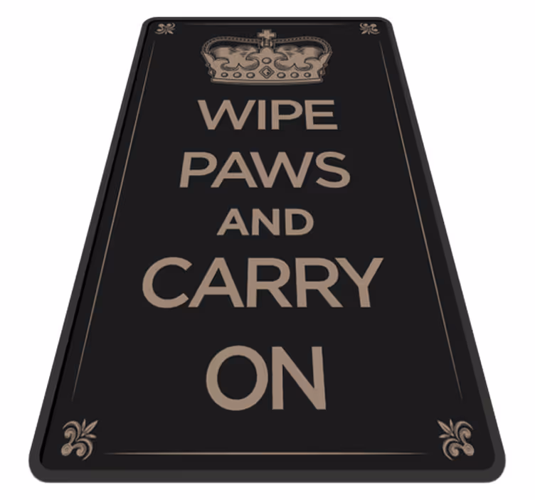 Vinyl tapijt dieren wipe paws and carry on - TenStickers