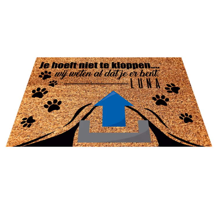 Gepersonaliseerd vinyl tapijt met hondennaam - TenStickers