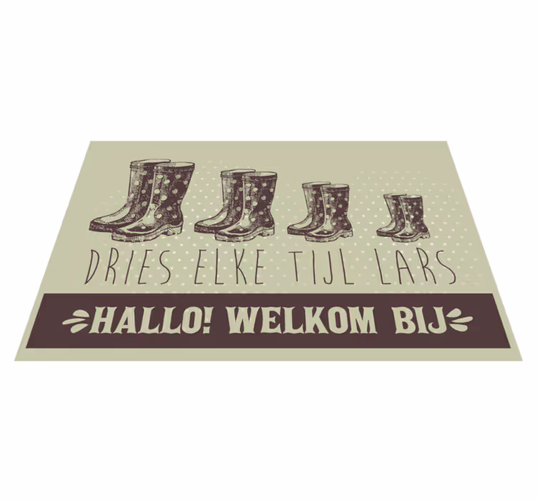 Gepersonaliseerd vinyl vloerkleed  familienaam - TenStickers