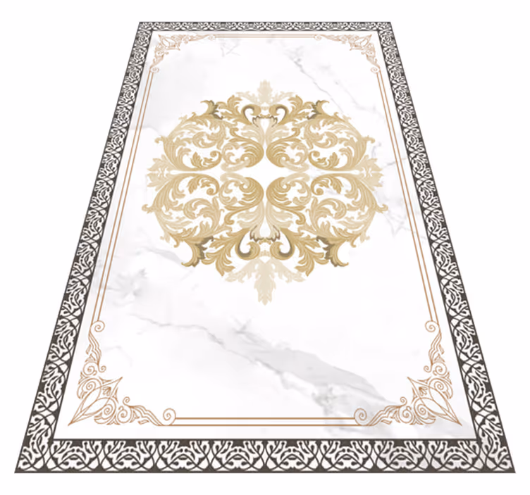 Elegante gouden bloei marmeren vinyl tapijt - TenStickers