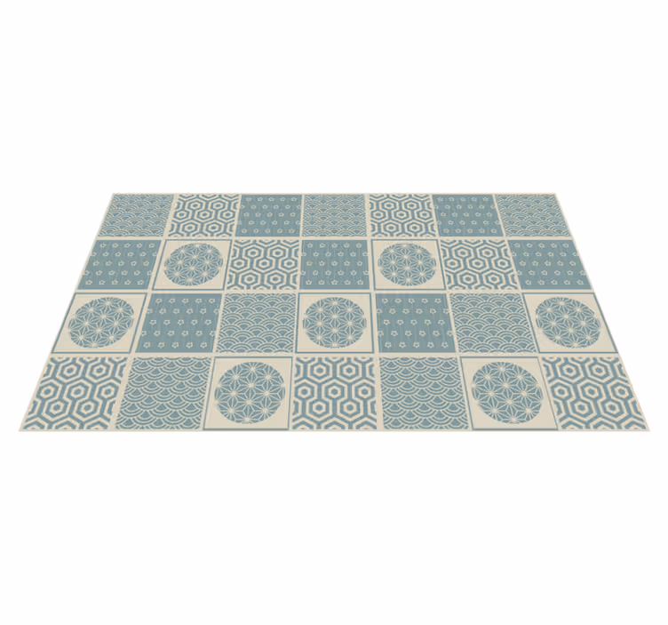 Geometrische patroonblokken vinyl tapijt tegels - TenStickers