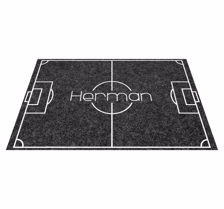 Voetbalveld met naam vinyl tapijt spel - TenStickers