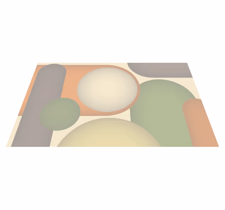Hedendaagse cirkelvormige patronen vinyl tapijt modern - TenStickers
